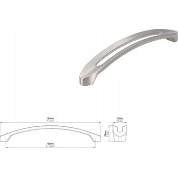 Nábytkové kování Nábytková úchytka SIRO 2374-180ZN27 vzhled nerezové oceli