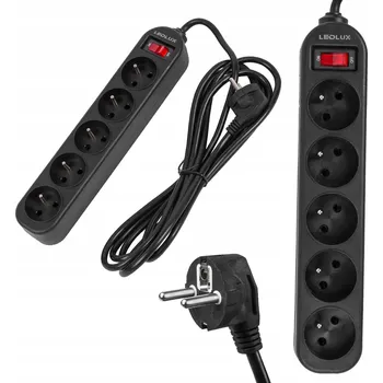 Napájecí kabel Prodlužovací Kabel LEDLUX 3 m, 5 ks černý