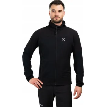 Pánská softshellová bunda Montura Pánská trekingová softshellová bunda s kapucí Montura Seed Hooded, černá, L