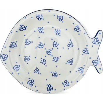 Talíř Talíř ryba, mísa kulatý Andělíčci dek. 1410X Keramika Bolesławiec
