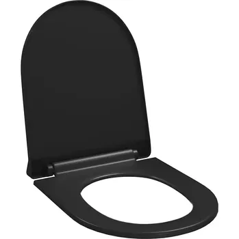 WC sedátko WC sedátko s pomalým sklápěním, rychloupínací, černé, 46x36,5 cm, polypropylen