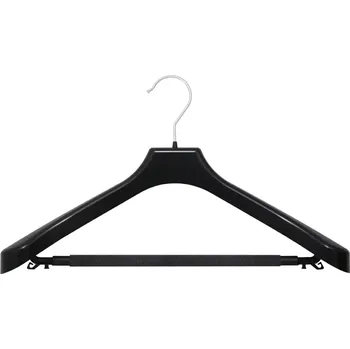 Ramínko Plastové profilované ramínko 38 cm / 38 mm s molitanem – černé