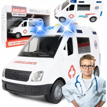 autíčko SANITKA AMBULANCE NA BATERIE - SVĚTLO ZVUK