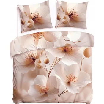 Povlečení Sada povlečení 220x200 BAVLNĚNÝ SATÉN digitální tisk květiny pudrová růžová