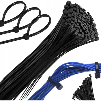 Organizace kabelů STAHOVACÍ PÁSKY stahovací pásky kabelové černé zip pásky 3,6x200mm 100 ks