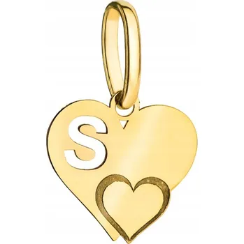 Přívěsek Přívěsek Złocisto SRDCE PÍSMENO S
