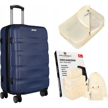 Malý cestovní kufr na kolečkách, kabinový, tvrdý ABS+ zavazadlo PETERSON