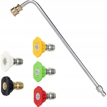 Příslušenství pro vysokotlaký čistič 5 TRYSKY K TLAKOVÉ MYČCE RYCHLOSPOJKA + LANCE 1/4" 34CM ZAHNUTÁ 90°