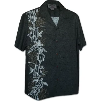 Pánská košile Pacific Legend Černá havajská košile s motivem mořského světa Velikost: L