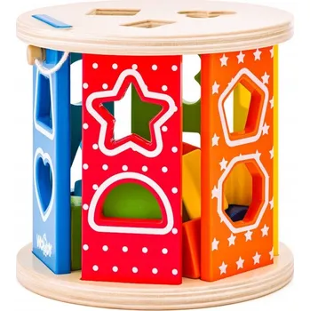 Hračka pro nejmenší Vkládačka válec s tvary Woodyland 91985, vícebarevná