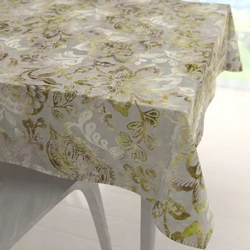 ubrus Sametový čtvercový ubrus Tamara TMR-055 Abstraktní zelené květy na zelenošedém 40x40 cm