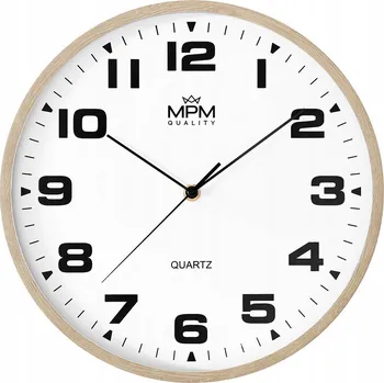 Hodiny HNĚDÉ TICHÉ KLASICKÉ KULATÝ NÁSTĚNNÉ HODINY MPM E01.4462.5000 30,5 cm