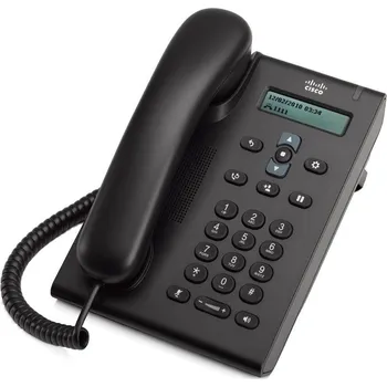 Stolní telefon Cisco 3905 (CP-3905=) VoIP telefon, 2× RJ-45, 1× RJ-9, displej, PoE napájení, černý CP-3905=