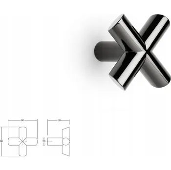 Věšák Nábytkový věšák nástěnný VIEFE EQUIS 7027 černý lesk 7027080Z03