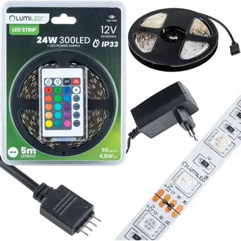 LED osvětlení LED pásek SMD 5050 RGB BAREVNÝ VÝKONNÝ 5M + DÁLKOVÝ OVLADAČ