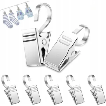 Obraz 100KUSŮ MALÝCH KOVOVÝCH KLIPŮ S NEREZOVÝMI HÁČKY PRO ZAVĚŠENÍ