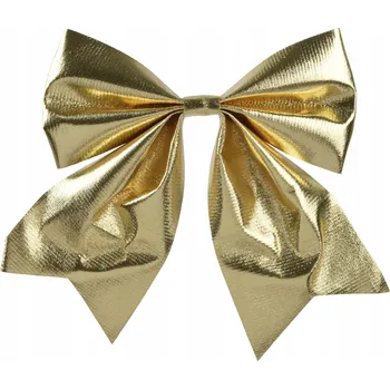 Vánoční dekorace Dekorativní Mašle ZLATÁ na vánoční stromeček Mašlička dárek k narozeninám, VELKÁ 24cm