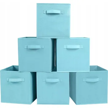 Úložný box POWERKING Látkové Úložné Boxy 6 Ks Skládací Modré