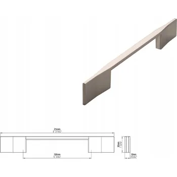 Nábytková úchytka SIRO 2197-214ZN21, vzhled nerezové oceli