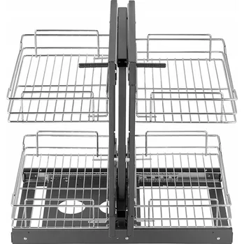 Kuchyňská skříňka Dvoupatrový Výsuvný Organizér do Rohové Kuchyňské Skříňky