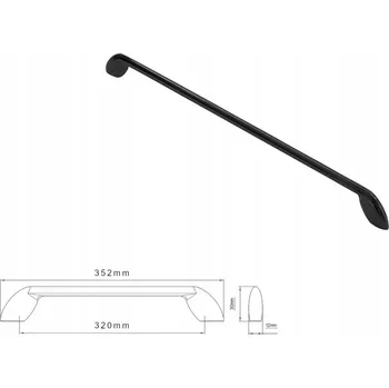 Nábytkové kování Nábytková úchytka SIRO 2392-352ZN16 , antracit lesklá