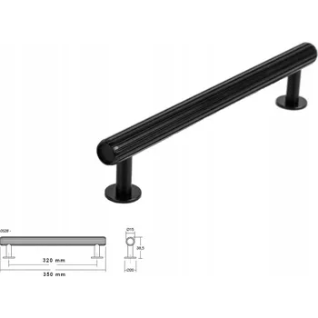 Nábytkové kování Nábytková úchytka VIEFE 0528 RILLE 320mm černá