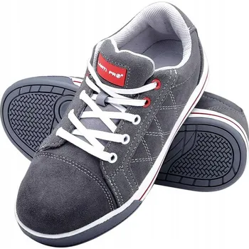 Pracovní obuv Pánské semišové polobotky s ocelovou špičkou šedo-červené velikost 42 Lahti Pro