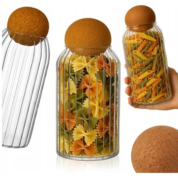 Dóza na potraviny SKLENĚNÁ DÓZA 870 ML NA KOŘENÍ, POTRAVINY, VLOČKY - PRO ORGANIZACI