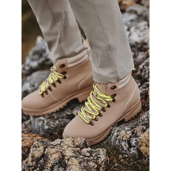 Pánská zimní obuv Pánské zimní trekové boty s kontrastními tkaničkami - sand V1 OM-FOBO-0132 - 44