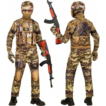 Karnevalový kostým Kostým Vojenský Kostým Vojáka Převlek Karneval 128