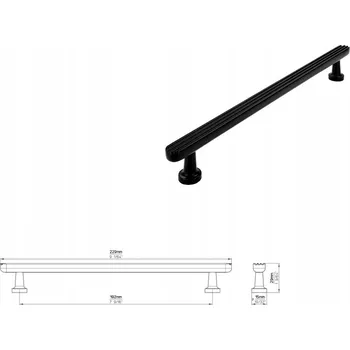 Nábytkové kování Nábytková úchytka SIRO 2587-230PB12 černá matná