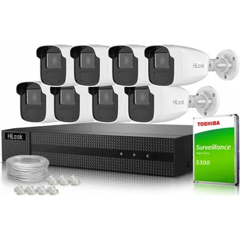 Bezpečnostní kamera Monitorovací sada 8x IPCAM-B4-50IR IR 50m 4MPx HiLook od Hikvision