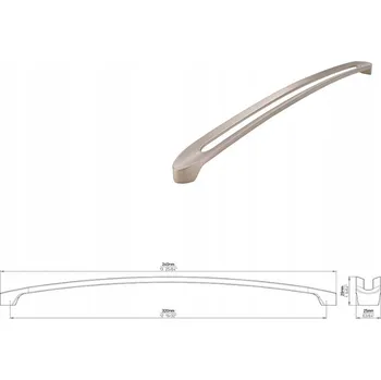 Nábytkové kování Nábytková úchytka SIRO 2374-340ZN27 vzhled nerezové oceli