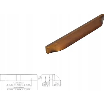 Nábytkové kování Nábytková úchytka SIRO 2447-190ZN79 staromosaz kartáčovaný