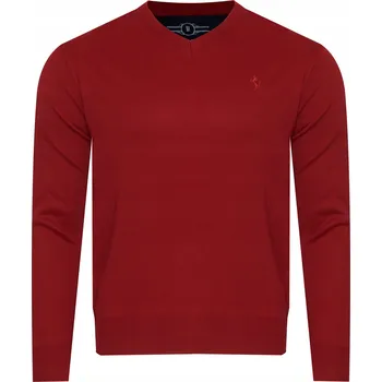 Pánský svetr Pánský svetr - ČERVENÝ bavlněný klasický elegantní hladký dárek