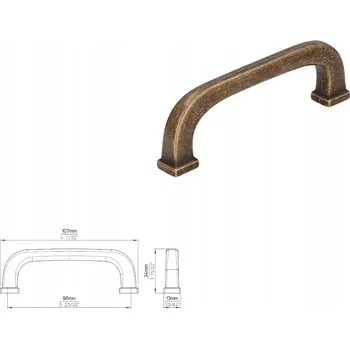 Nábytkové kování Nábytková úchytka SIRO 1577-110ZN10 stará mosaz