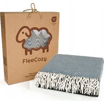 deka Elegantní vlněná deka 70% 140x200 cm, s třásněmi - geometrická šedá/bílá