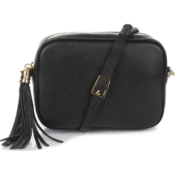 Kabelka Vera Pelle kabelka kožená kabelka přes rameno z pravé kůže černá