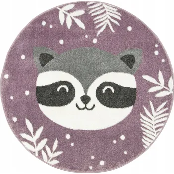 Koberec Průměr 100 cm KULATÝ KOBEREC DO DĚTSKÉHO POKOJE FIALOVÝ