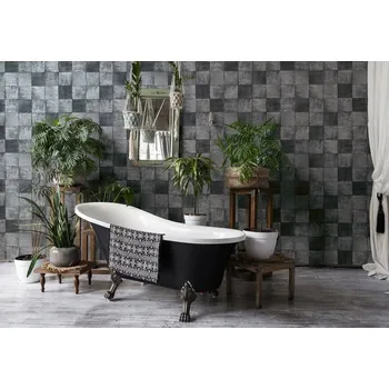 Tapeta Tapeta obklady do kuchyně a koupelny šedé obkladačky tapety