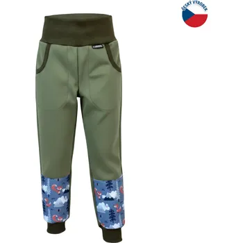 Chlapecké oblečení ZÁHOŘÍ Rudel ZÁHOŘÍ Dětské softshellové kalhoty - zelené s liškou Velikost: 110