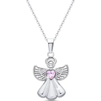 Řetízek Řetízek z chirurgické oceli anděl s růžovým zirkonem 2324-1