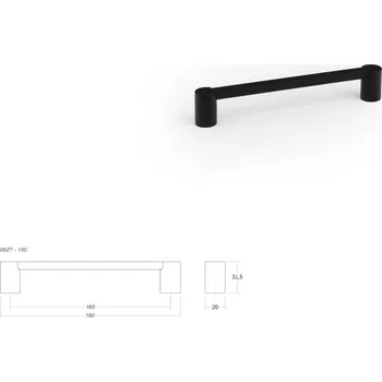 Nábytkové kování Nábytková úchytka VIEFE 0627 FUSION rozteč 160, délka 180 černá matná