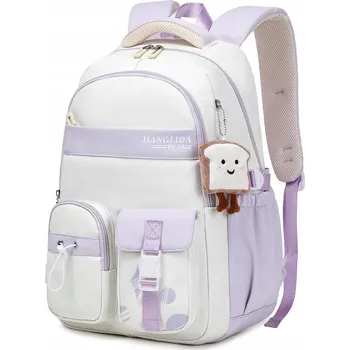 Školní batoh AMYTHE Školní Batoh pro dívky, voděodolný, lehký, fialový