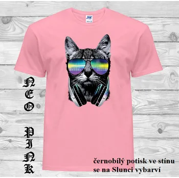 Pánské tričko panske-bavlnene_tricko_uv_potisk_DJ_kocka Barva: Pink neo - matně růžová, velikost: XS