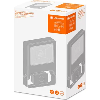 Halogenový reflektor s pohybovým senzorem FLOODLIGHT VALUE 10W 4000K IP44 černý