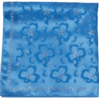 Šátek HEDVA ČESKÝ BROKÁT Šátek Ondrin VSh 76x76 TROJLÍSTEK azurová