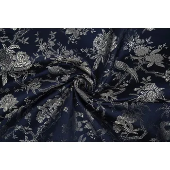 Brokát Japonsko, stříbrno-tmavě modrý, 0.9m, sartor.cz