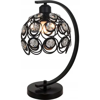 Lampička FLORENCE, stolní lampa s krystaly, 1 světlo, E27, černá, V: 39 cm
