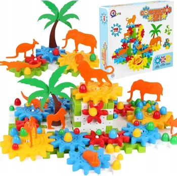 ostatní stavebnice Konstrukční sada Stavebnice Tvary Ozubená kola Palmy Figurky zvířat